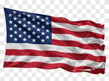American Flag Waving In The Wind PNG