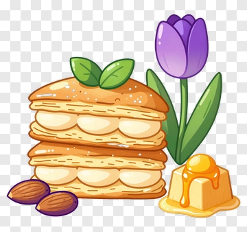 Dessert Stack With Tulip And Honey PNG
