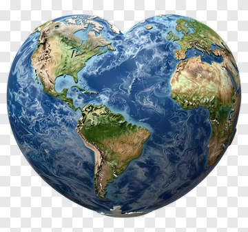 Heart-Shaped Earth Globe PNG