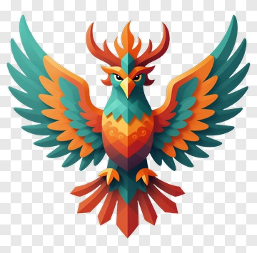 Colorful Phoenix Illustration PNG