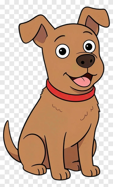 Cartoon Dog Sitting Happily PNG