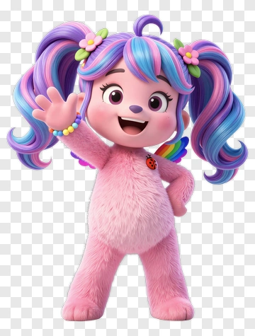 Cartoon Character With Colorful Hair And Wings PNG