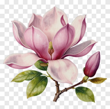 Magnolia Flower With Bud PNG
