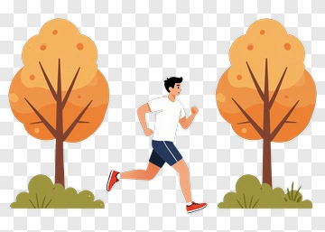 Man Running In A Park PNG