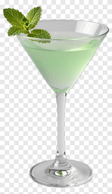 Mint Green Cocktail In A Martini Glass PNG