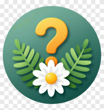 Question Mark Surrounded By Leaves And Flower PNG
