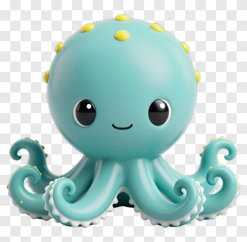 Cartoon Octopus With Cute Features PNG