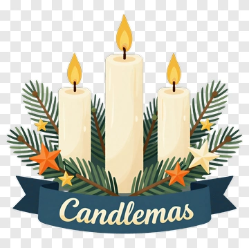 Candlemas Celebration With Three Candles PNG