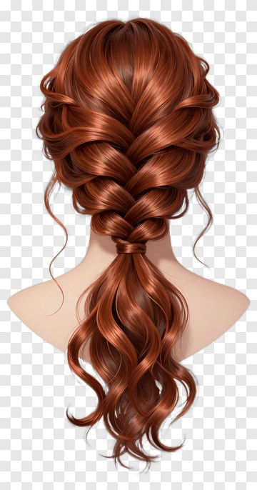 Braided Hair With Loose Waves PNG