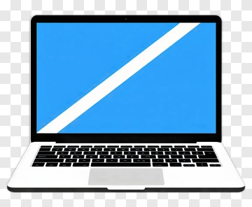 Laptop With Blue Screen PNG