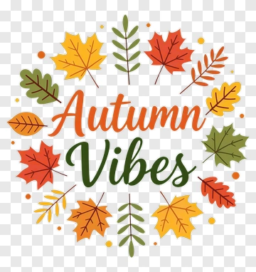Autumn Vibes With Colorful Leaves PNG