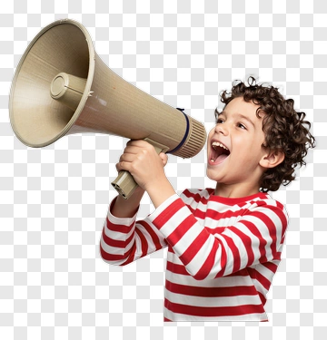 Boy Shouting Into A Megaphone PNG