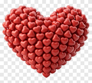 Red Heart Made Of Small Hearts PNG