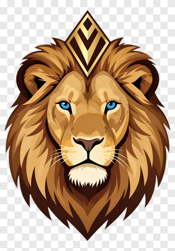 Lion Head With Crown Design PNG