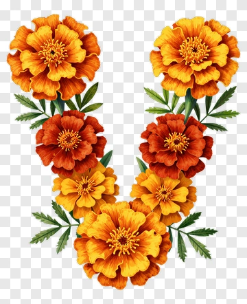 Colorful Marigold Flower Arrangement PNG