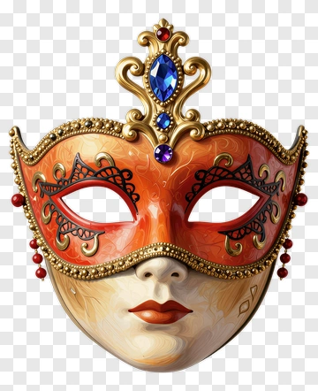 Decorative Venetian Mask With Gems PNG