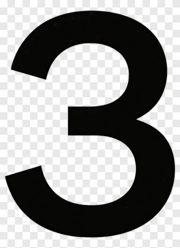 Black Number Three PNG