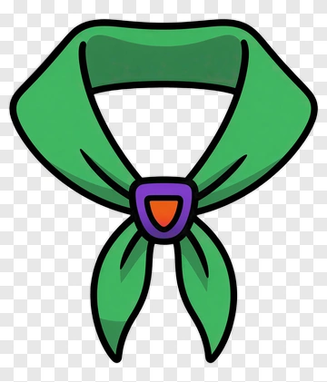 Green Scarf With Purple And Orange Detail PNG