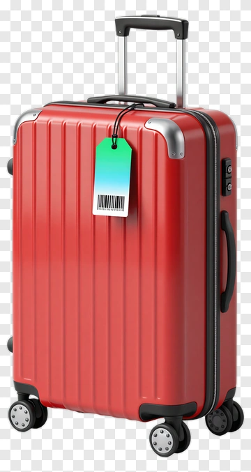 Red Suitcase With Tag PNG
