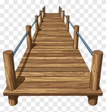 Wooden Dock With Railing PNG