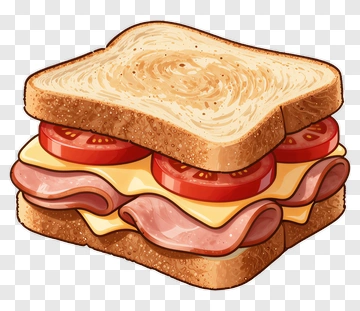 Ham And Cheese Sandwich With Tomatoes PNG