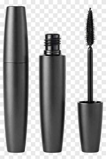 Black Mascara Tube With Brush PNG