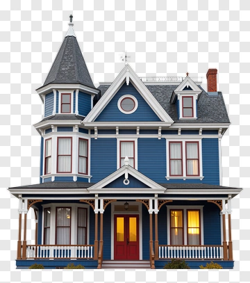 Victorian Blue House PNG