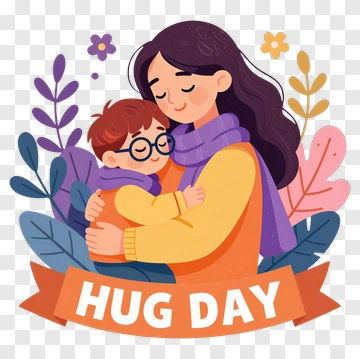 Happy Family Celebrating Hug Day PNG
