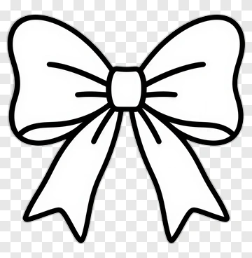 Black Outline Bow PNG