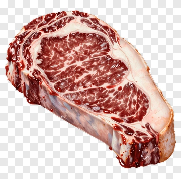 Raw Ribeye Steak With Marbling PNG