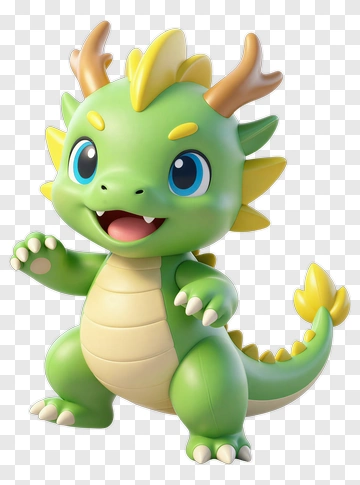 Cute Cartoon Dragon Character PNG