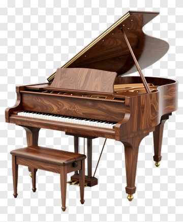 Grand Piano With Bench PNG