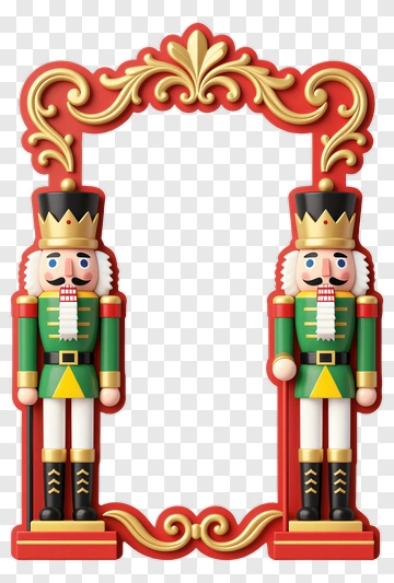 Nutcracker Frame Decoration PNG