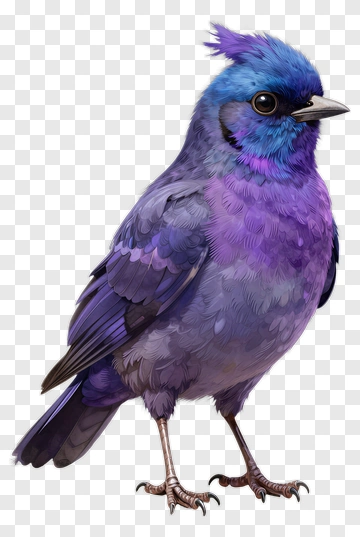 Colorful Bird With Blue And Purple Feathers PNG