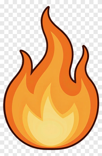 Cartoon Flame Icon PNG