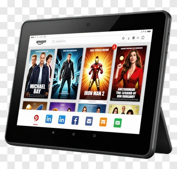 Tablet Displaying Movies And Tv Shows PNG