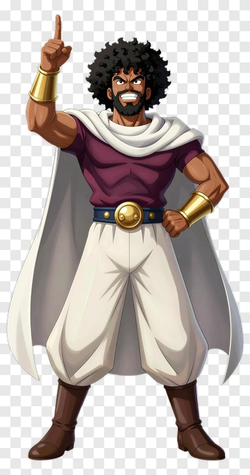 Heroic Character Pointing Up PNG