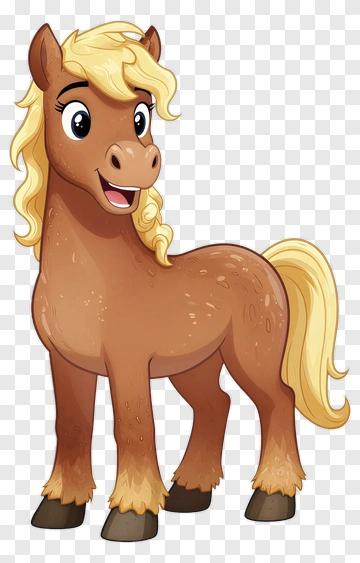 Cartoon Pony With Blonde Mane PNG