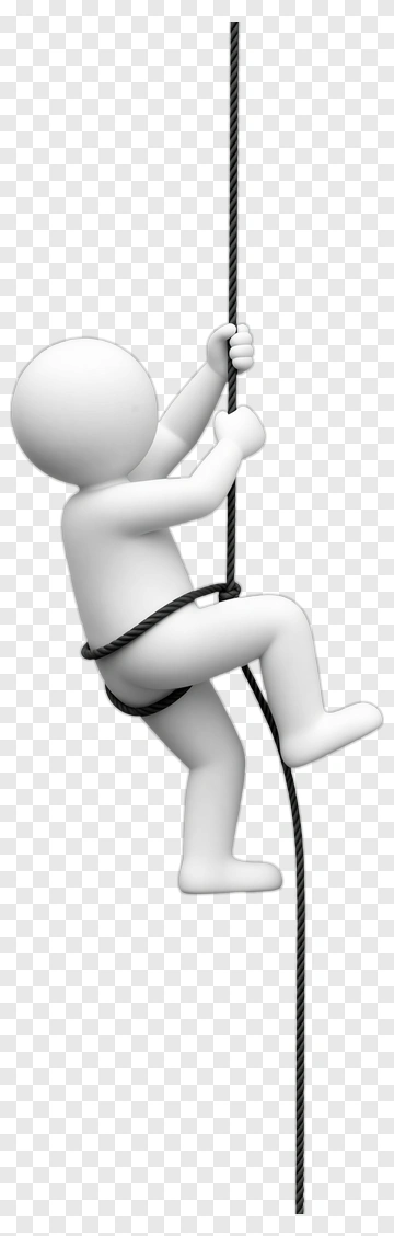 3D Figure Climbing A Rope PNG