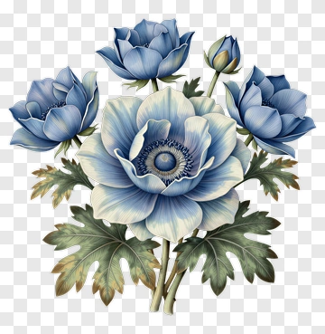 Blue Floral Arrangement PNG