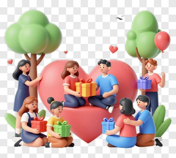 Happy Family Celebrating With Gifts PNG