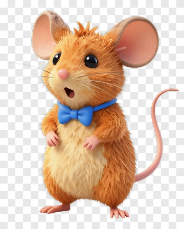 Cartoon Mouse Wearing A Blue Bow Tie PNG