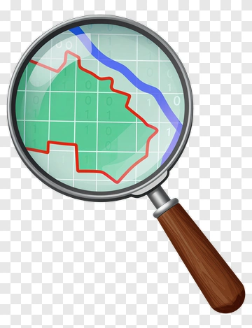 Magnifying Glass Over A Map PNG