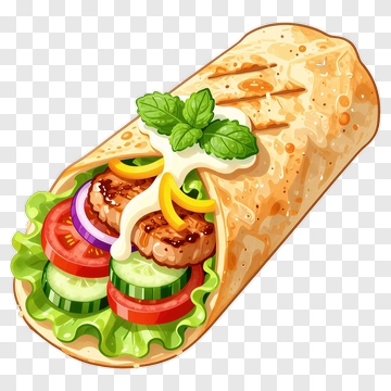 Delicious Wrap Filled With Fresh Ingredients PNG