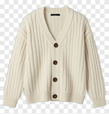Cream Knitted Cardigan PNG