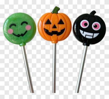Halloween Lollipops With Smiling Faces PNG