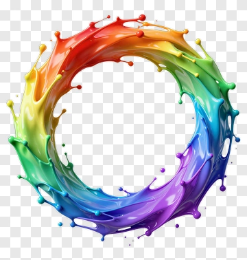 Colorful Paint Splash Circle PNG