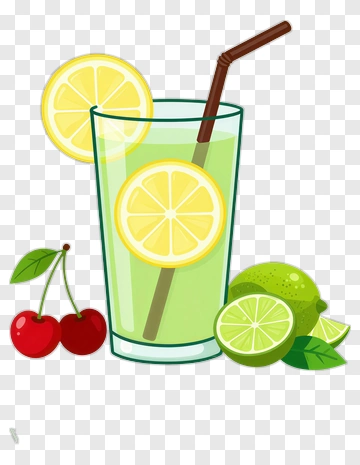 Lemonade With Cherries And Limes PNG