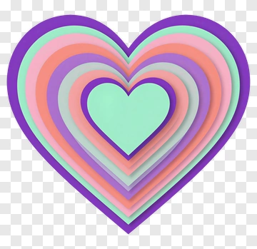 Colorful Layered Heart PNG
