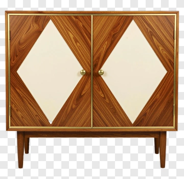 Mid-Century Modern Wooden Cabinet PNG